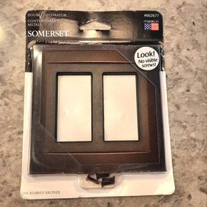 Somerset Double Decorator Oil Rubbed Bronze Metal Wall Switch Plate #662677